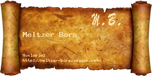 Meltzer Bors névjegykártya